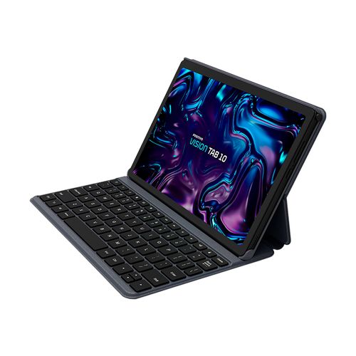 Tablet Positivo Vision Tab 10 + Capa Teclado - 4GB RAM 128GB Octa-Core Android 13 Wi-Fi 4G - Tela 10, 1" HD IPS Câmera 13MP e 5MP - Preto