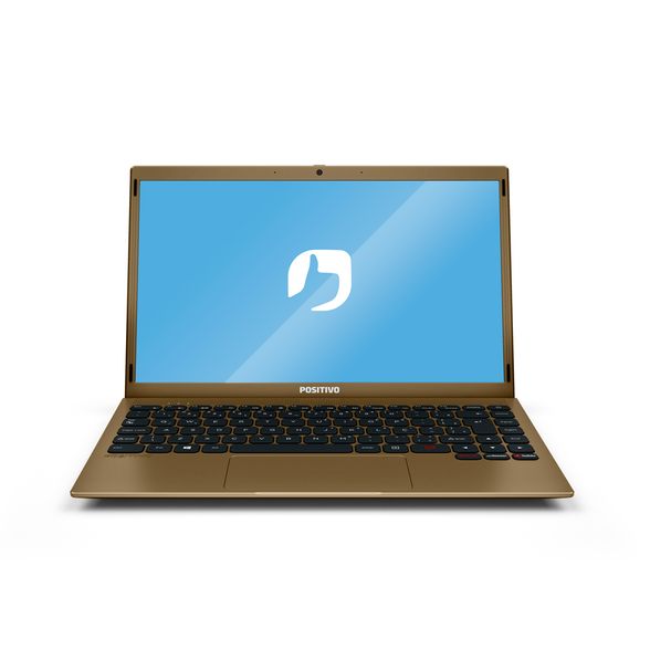 Notebook Positivo Motion Q4128ci Intel Atom Z8350 Linux 4GB RAM 128GB e MMC 14, 1'' LED HD - Dourado