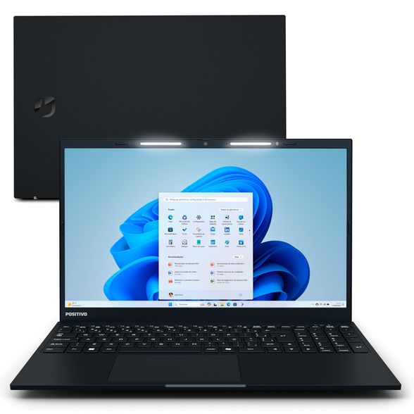 Notebook Positivo Vision R15 AMD Ryzen 5-5500U Windows 11 Home 8GB RAM 256GB SSD 15.6" IPS Full HD Tecla Copilot - Preto