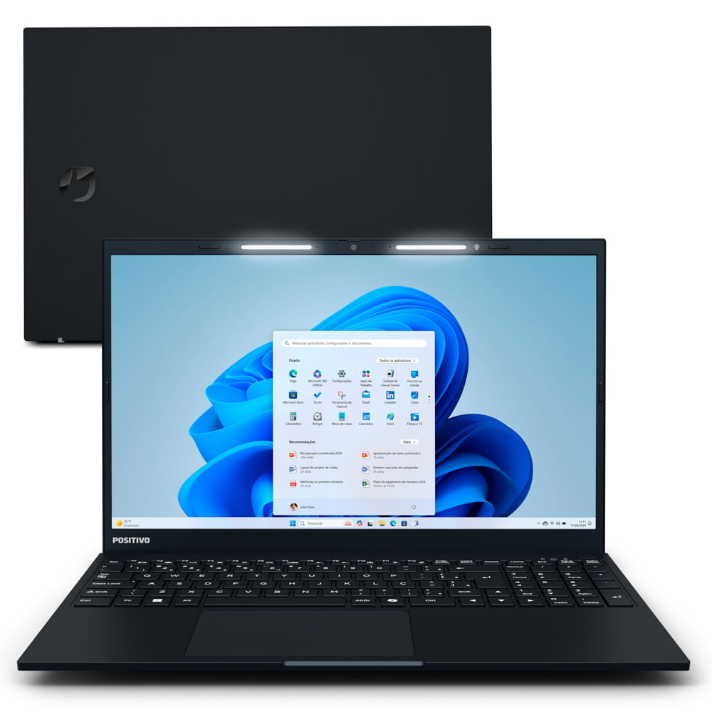 Notebook Positivo Vision R15 AMD® Ryzen 5-5500U Windows 11 Home 16GB RAM 512GB SSD 15.6” IPS Full HD - Preto