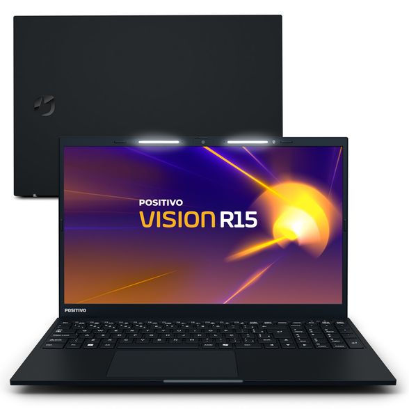 Notebook Positivo Vision R15 AMD Ryzen 7-5700U Linux 32GB RAM 512GB SSD IPS Full HD 15.6" Lumina Bar - Preto