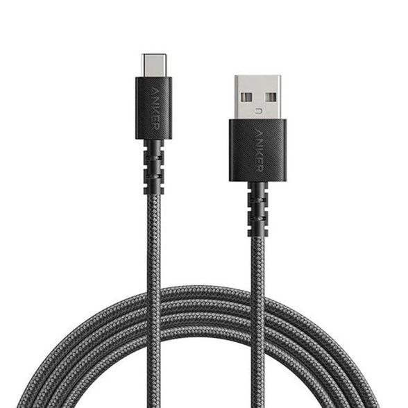 Cabo Anker Power Line USB para USB-C 2.0 - 1, 8m - 5V 3A - Nylon Trançado Resistente - Mais de 15.000 torções