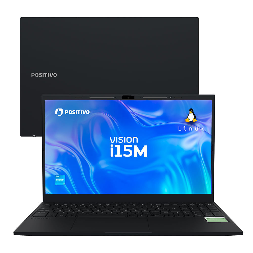 Notebook Positivo Vision i15M Minitela Intel® Core™ i3-N300 Linux 8GB RAM 256GB SSD Wi-Fi 6  - 15,6" Full HD IPS - Preto